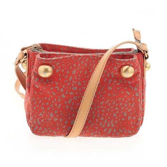 Anthorpologie Pilcro & The Letterpress Orange Beige Gray Crossbody Bag Buckle St - Picture 11 of 11